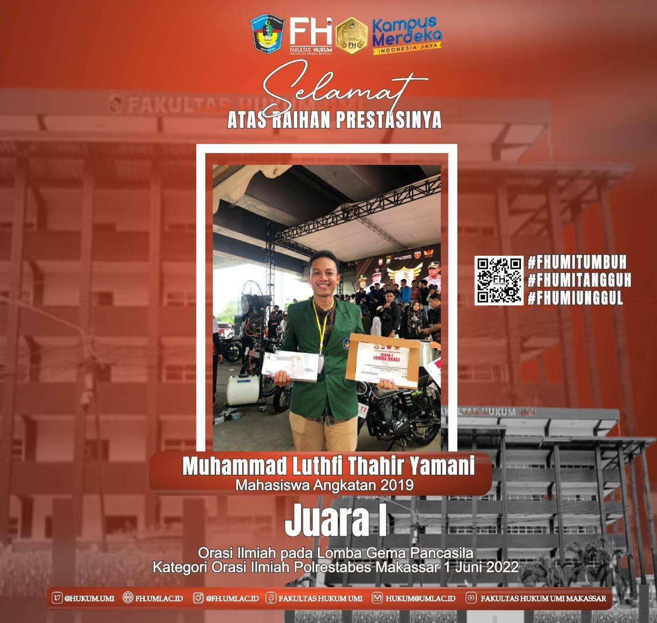 Mahasiswa UMI Juara Orasi Ilmiah Gema Pancasila