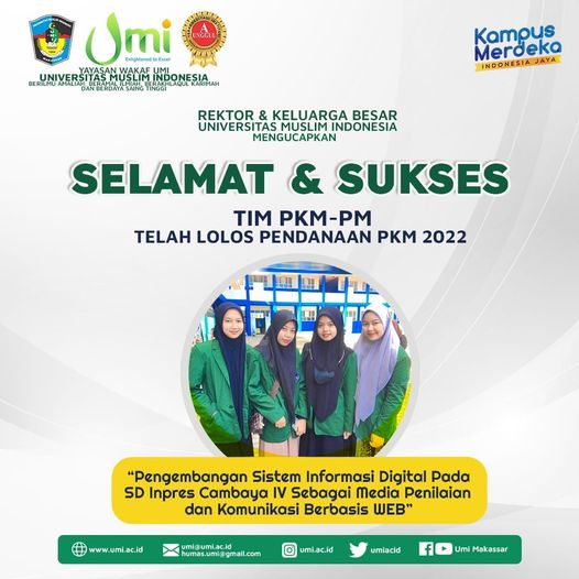 Membanggakan, 6 PKM UMI Lolos Pendanaan Ditjen Diktiristek Belmawa