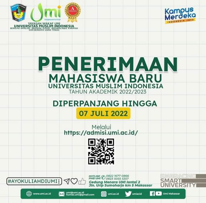 Pastikan Telah Terdaftar, UMI Akan Tutup Pendaftaran Camaba pada 7 Juli 2022