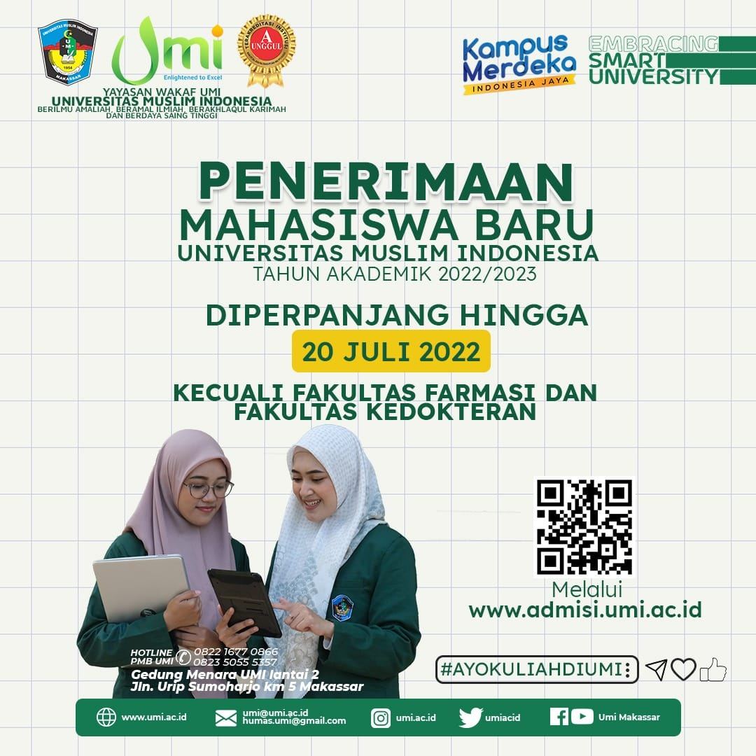 UMI Perpanjang Pendaftaran Calon Mahasiswa Baru Hingga 20 Juli 2022