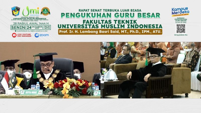 Prof Lambang Basri Dikukuhkan Jadi Guru Besar Pertama Teknik Sipil FT UMI