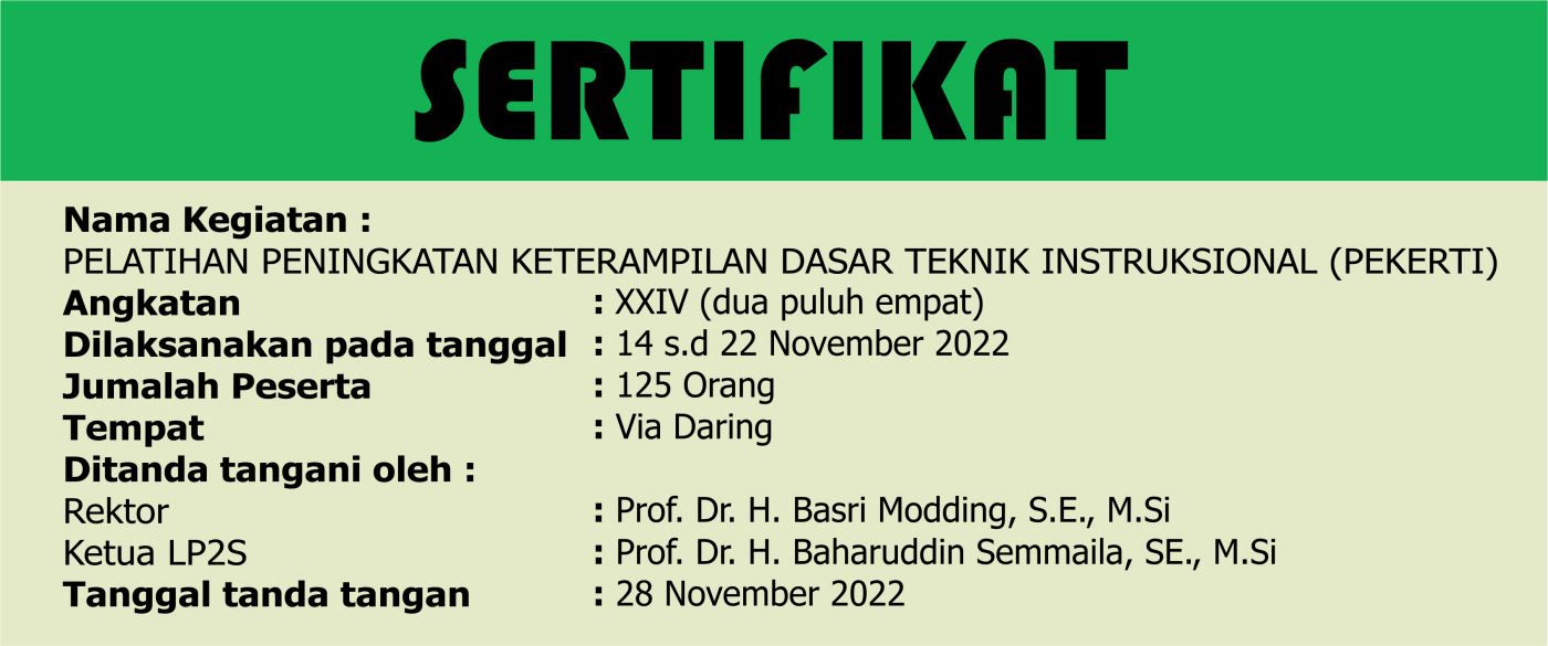 Daftar Peserta Pelatihan Pekerti Angkatan XXIV