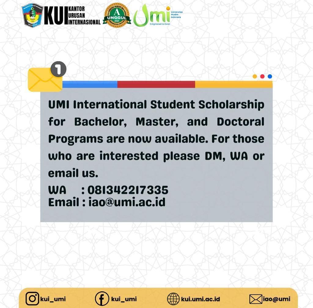 UMI International Student Award (UISA)