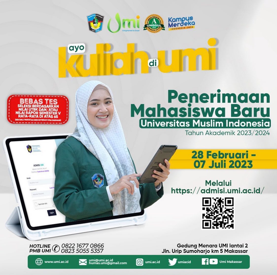 Pendaftaran Mahasiswa Baru 2023-2024 Resmi Dibuka, UMI Siapkan 4.500 Kuota