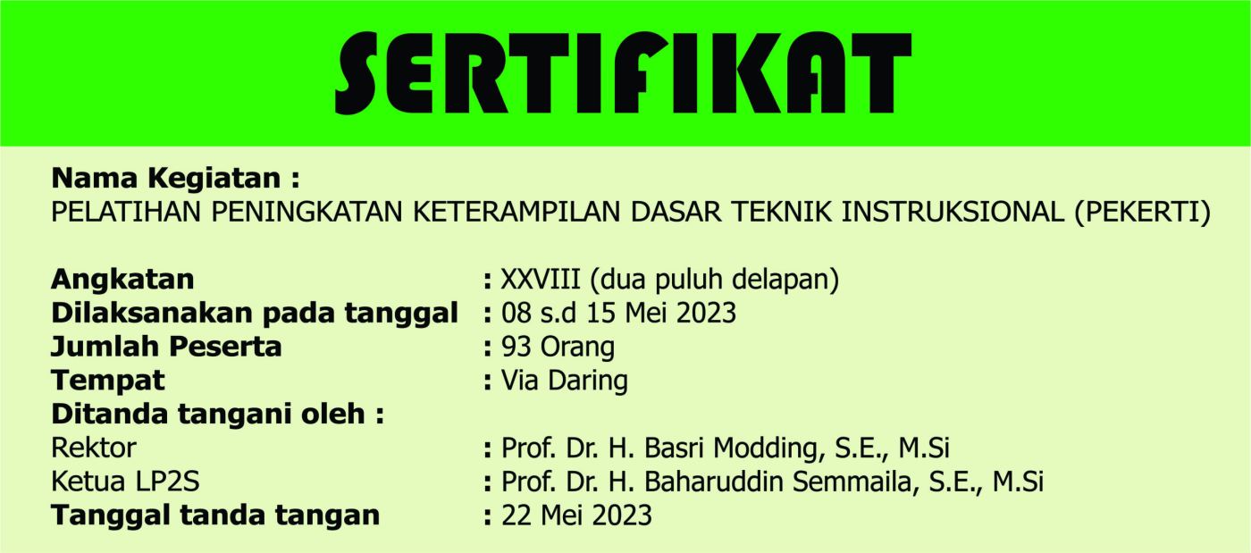 Daftar Peserta Pelatihan Pekerti Angkatan XXVIII