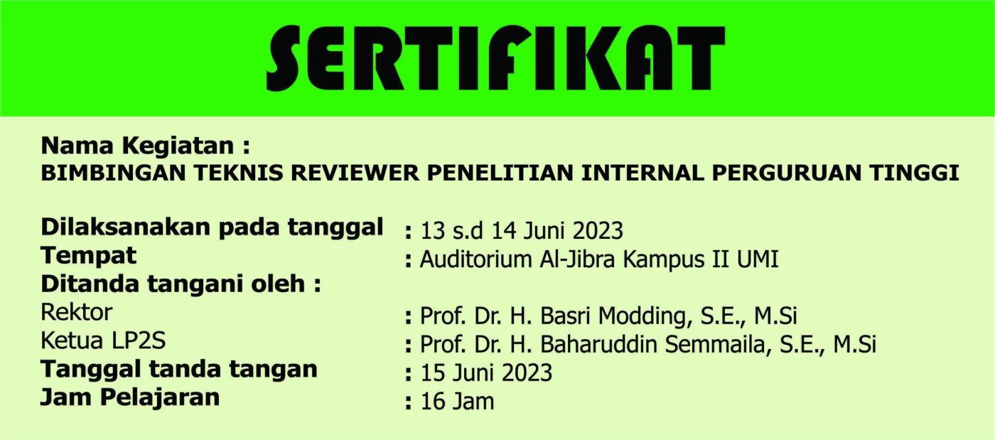 Bimbingan Teknis Reviewer Penelitian Internal Perguruan Tinggi 2023