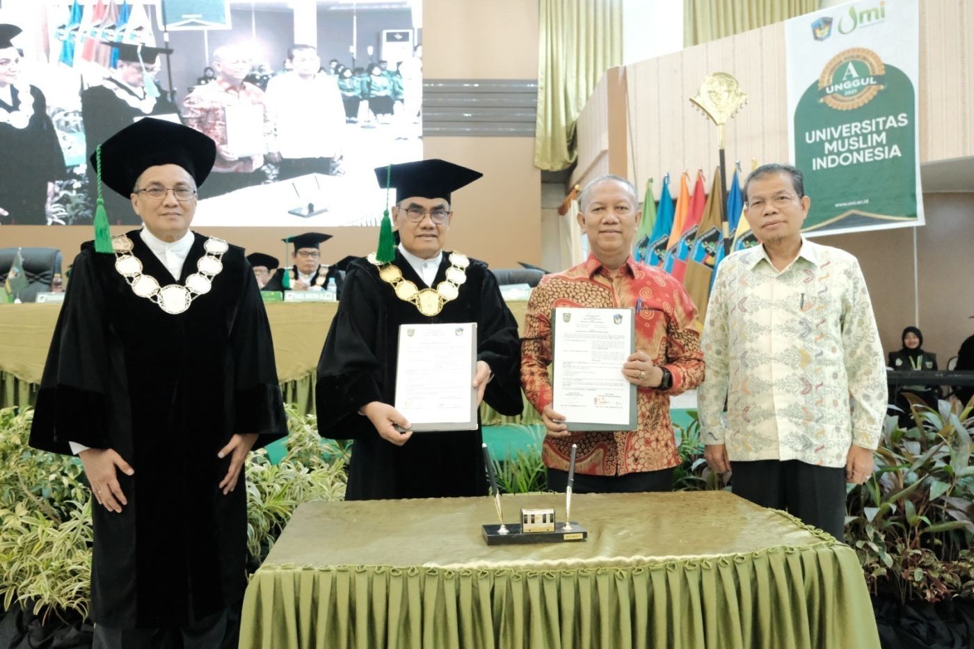 Puncak Milad 69, UMI Jalin Kerjasama dengan Polri dan Universitas Islam Riau