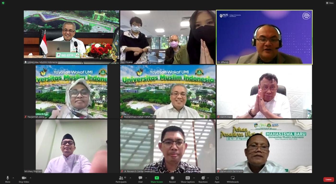 UMI-NUS Singapore Kongkritkan Implementasi Kerjasama, Gelar Zoom Meeting