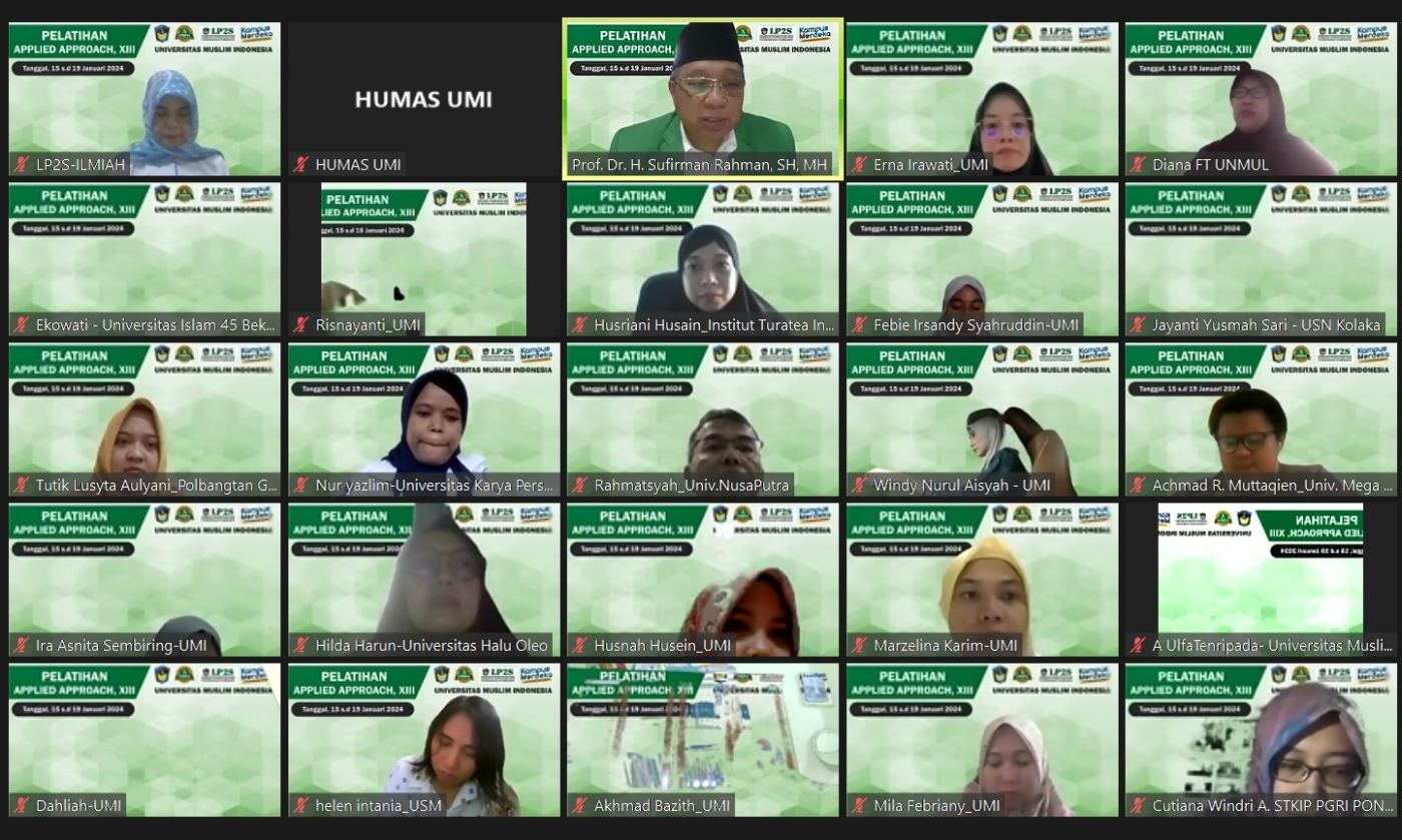 LP2S UMI Makassar Kembali Menyelenggarakan Pelatihan Applied Approach (AA) ke XIII 2024