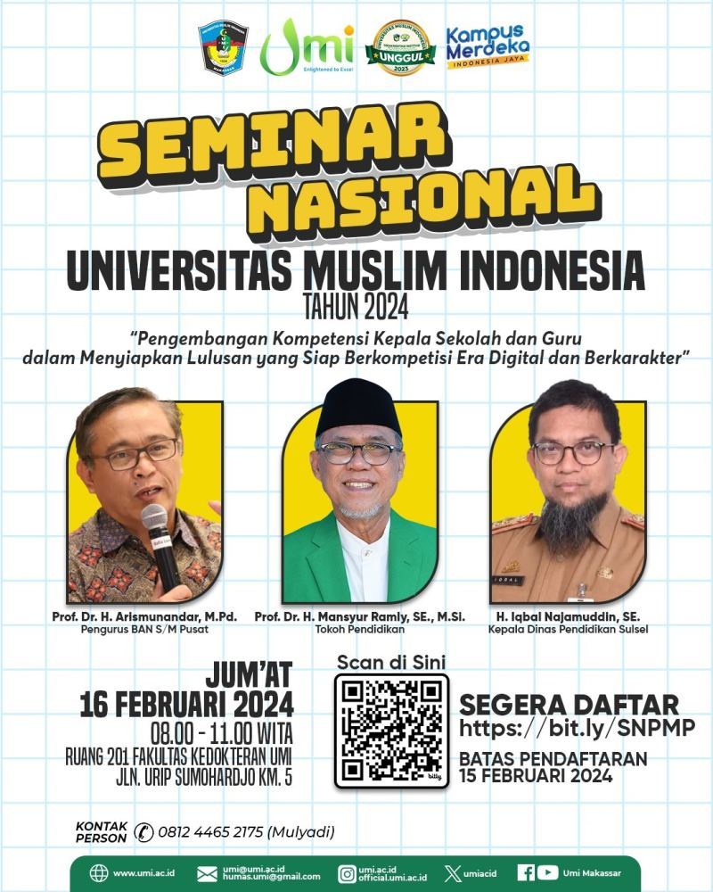 Diikuti Kepala Sekolah se-Sulsel, UMI Akan Gelar Seminar Nasional