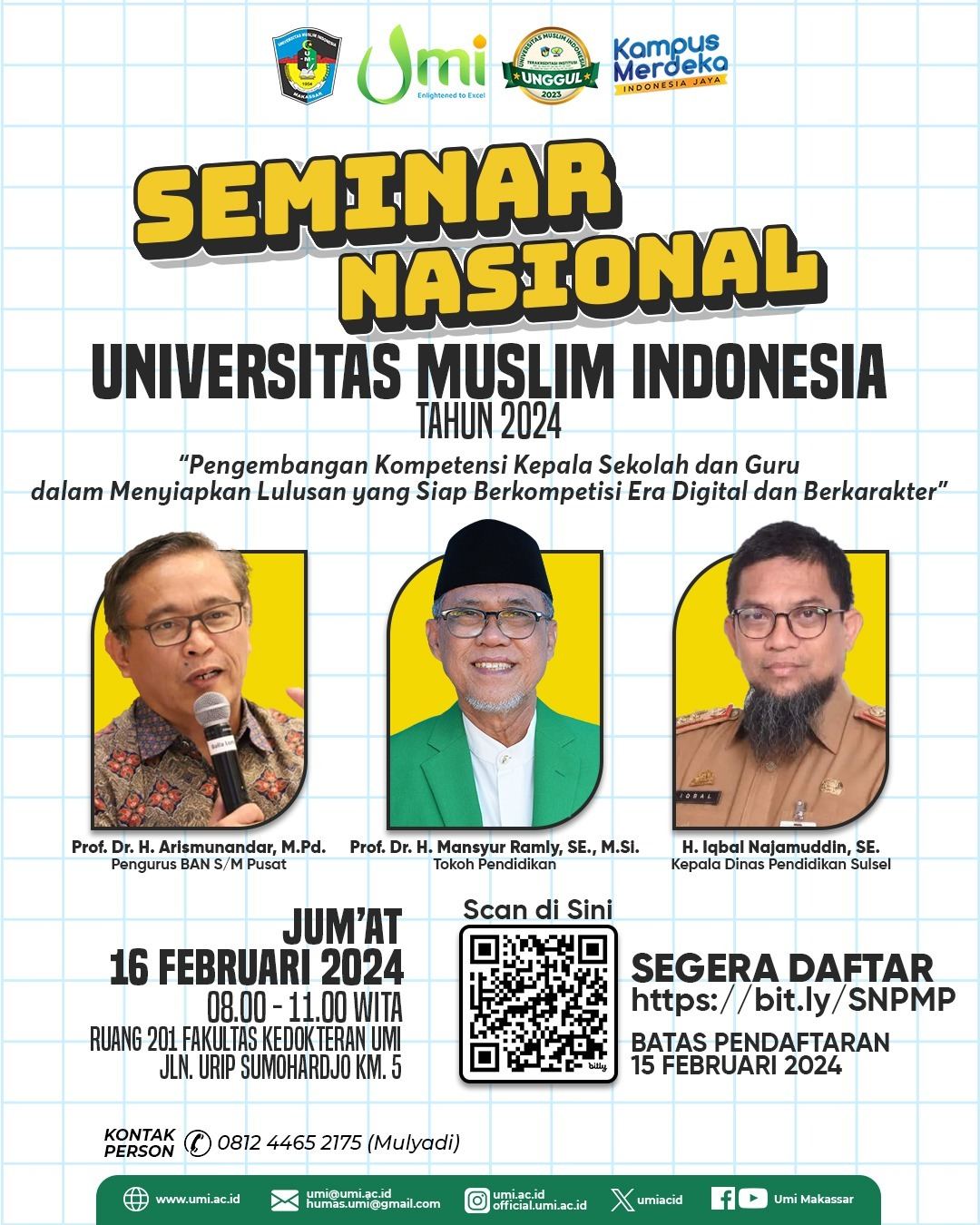 Diikuti Kepala Sekolah se-Sulsel, UMI Akan Gelar Seminar Nasional