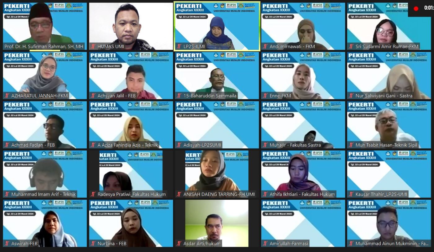 LP2S UMI Gelar Pelatihan Pekerti Angkatan XXXIII Bagi 184 Dosen Baru UMI