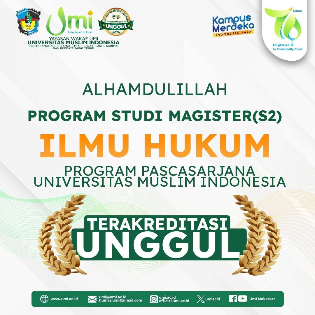 Magister Ilmu Hukum UMI Raih Akreditasi Unggul, Bukti Kualitas