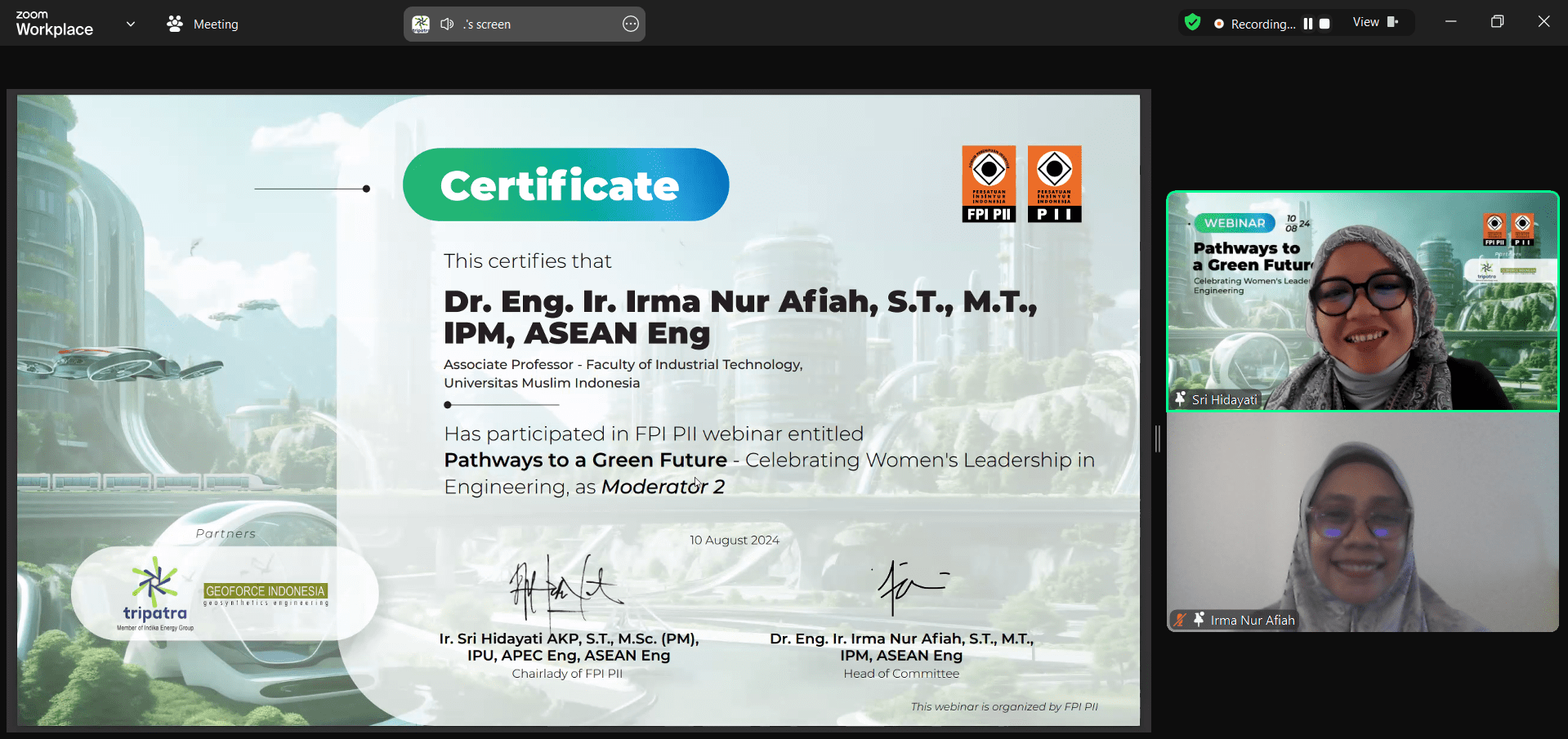 FPI PII Bekerjasama UMI Gelar Webinar Internasional Pathways to a Green Future