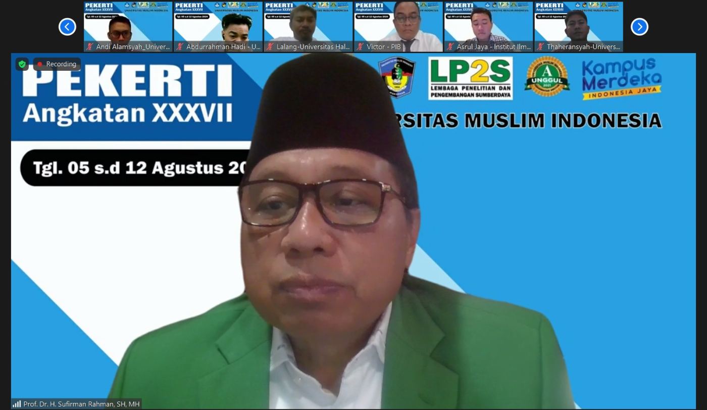 Pekerti Angkatan XXXVII, Rektor UMI : Lahirkan Profesionalitas Dosen Sebagai Pendidik Dalam Penjaminan Mutu PT