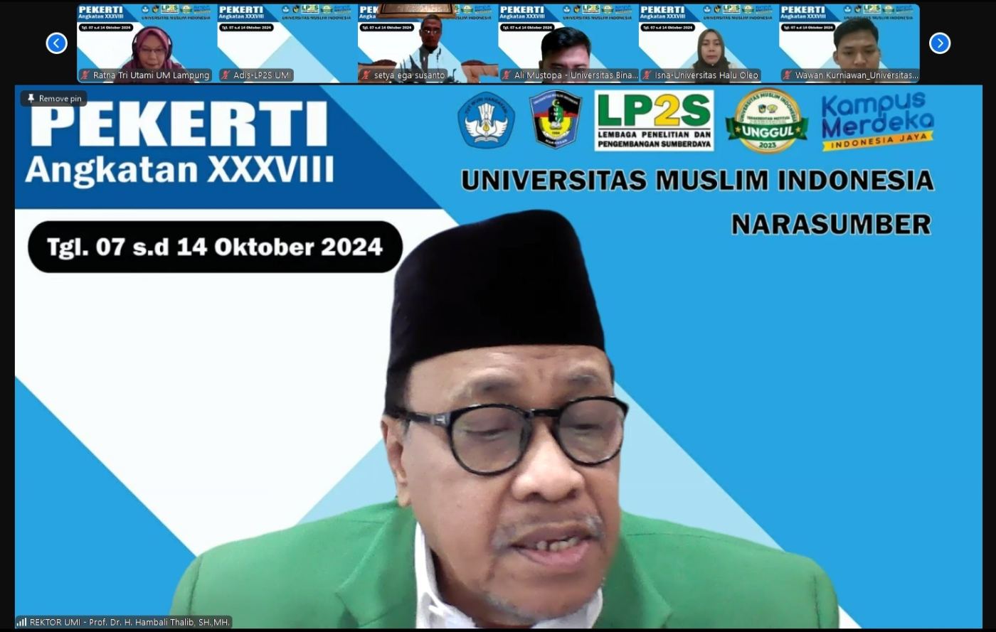 Plt. Rektor UMI Buka Pelatihan Pekerti Angkatan XXXVIII