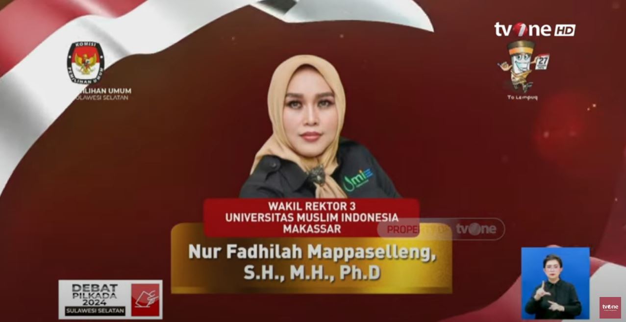 WR III UMI Jadi Panelis Debat Putaran ke 2 Pilgub Sulsel