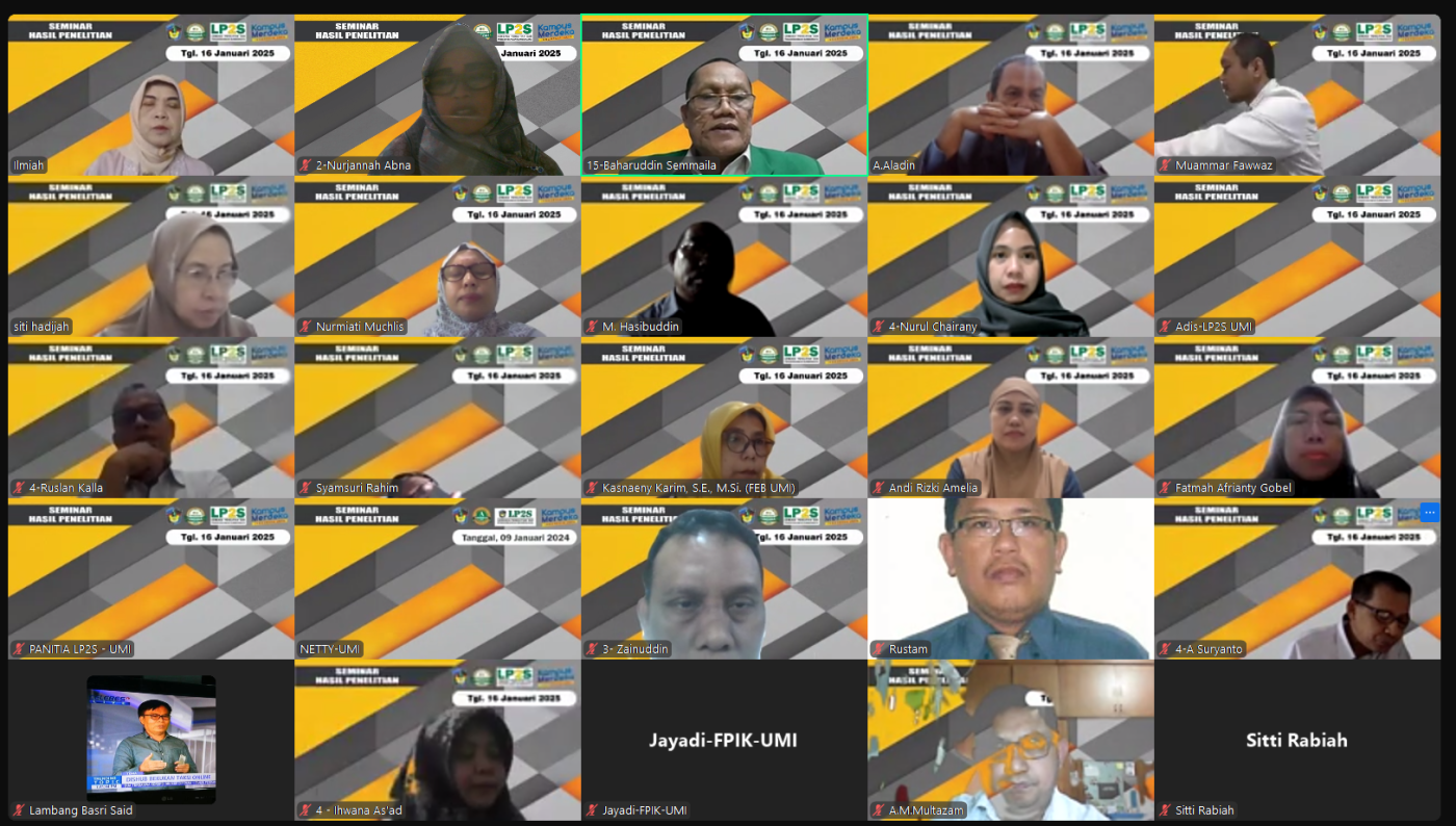 LP2S UMI Gelar Seminar Hasil  Penelitian internal, Pacu Luaran Wajib Setiap Penelitian  dan Dorong  Partisipasi dalam Kompetisi Penelitian Nasional