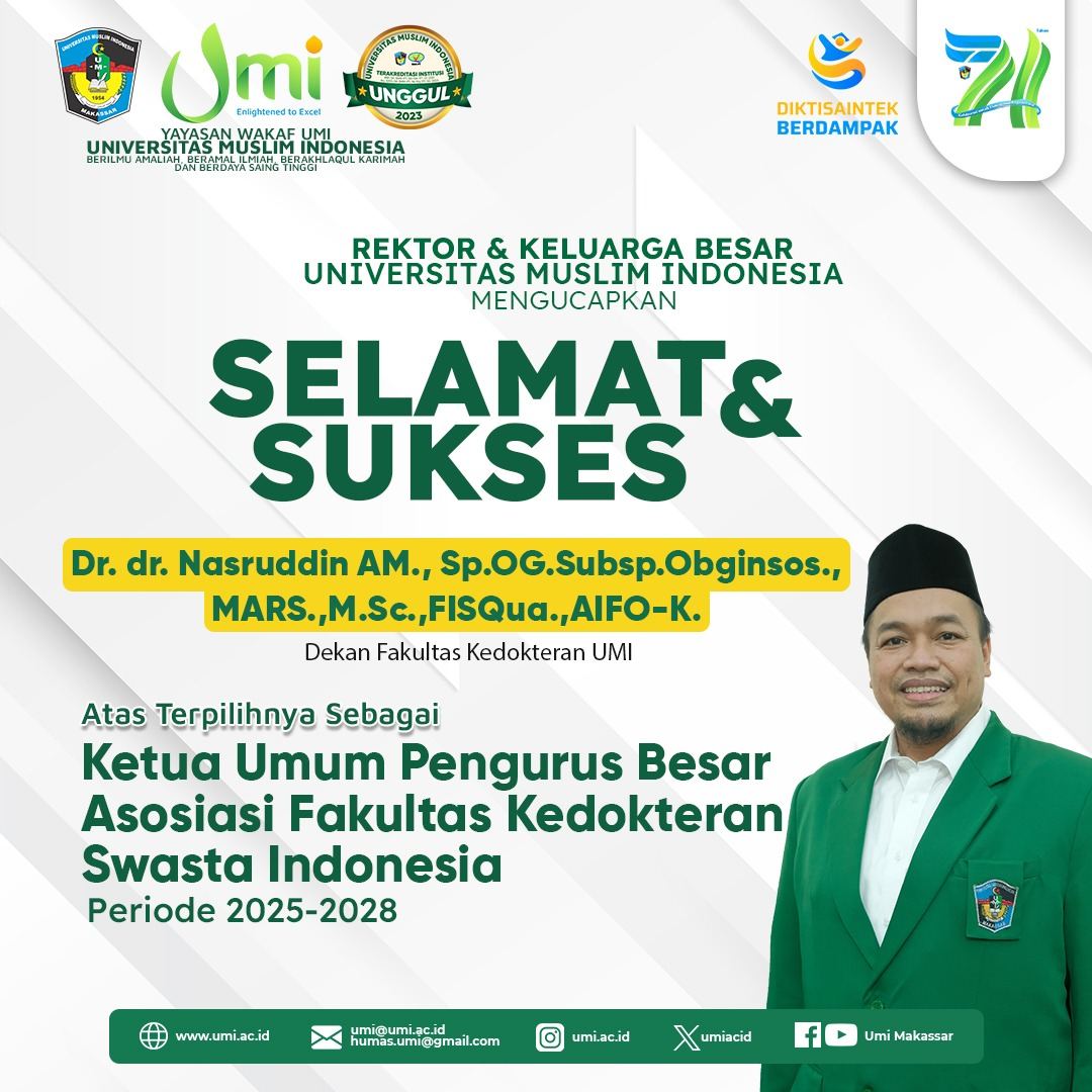 Dekan FK UMI Terpilih Secara Aklamasi Ketua Umum PB AFKSI Periode 2025-2028