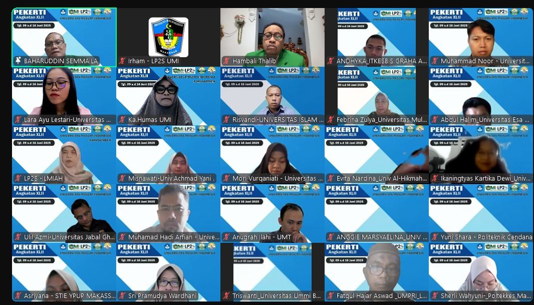 LP2S UMI Selenggarakan Pelatihan PEKERTI Angkatan ke-42,  Dikuti 150 Peserta dari 72 PT se Indonesia  