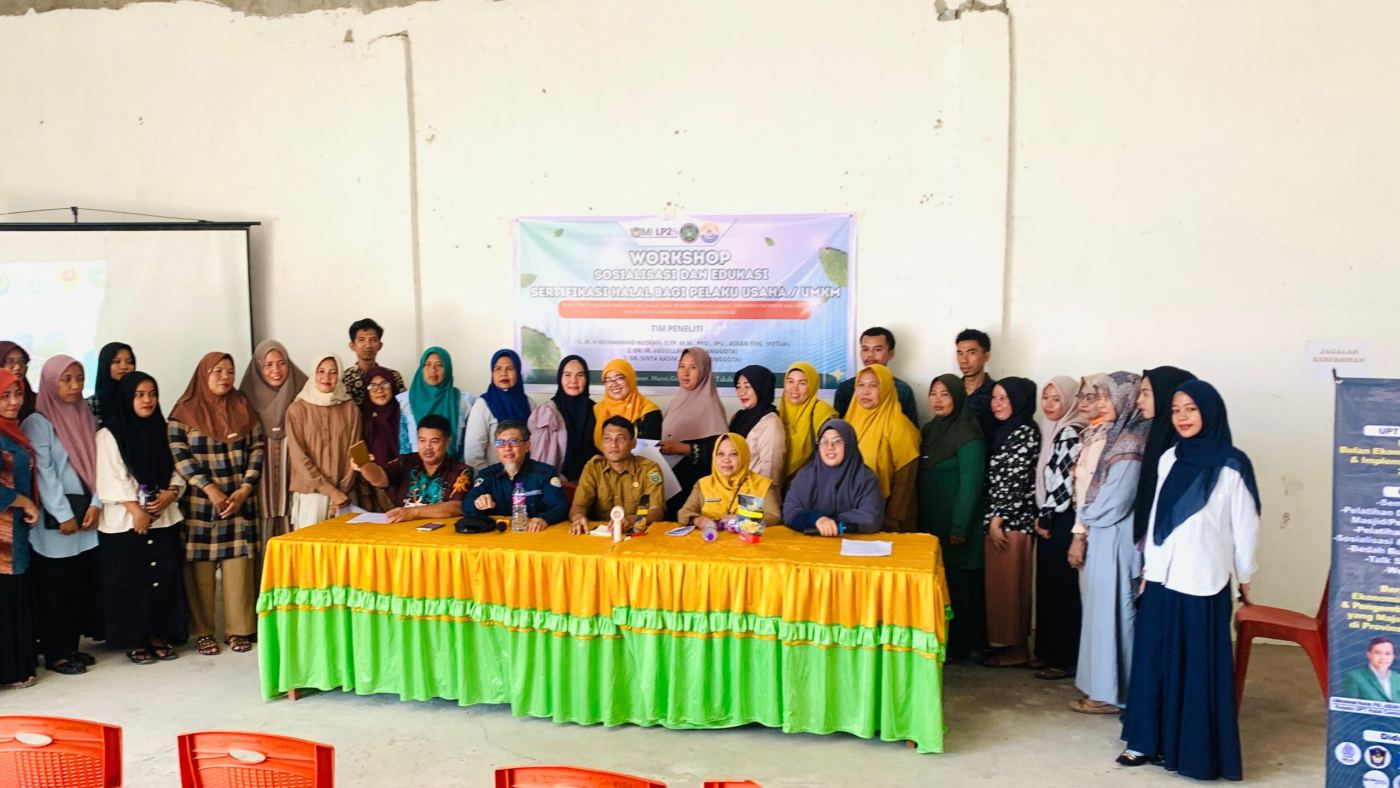 Tim Pengabdian UPT. Halal Centre UMI Gelar Workshop Optimalisasi Sertifikasi Halal dan Dukungan UMKM di Desa Sanrobone Takalar