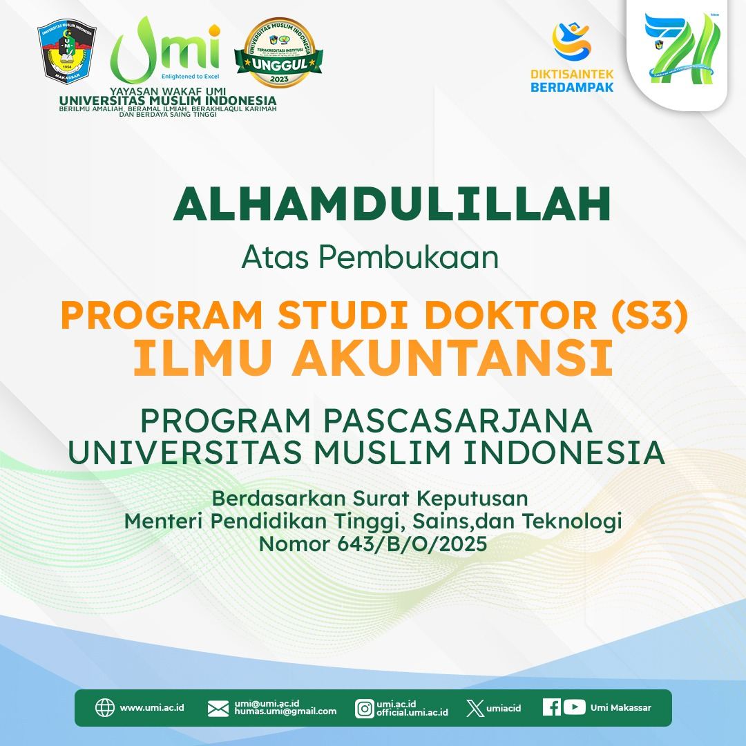 UMI Resmi Buka Program Doktor (3) Ilmu Akuntansi, Perkuat Daya Saing Akademik Global