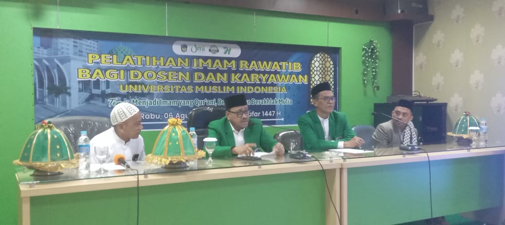 UPT. PKD UMI Gelar Pelatihan Imam Rawatib Bagi Dosen dan Karyawan : Perkuat SDM Qur’ani dan Berakhlak Mulia