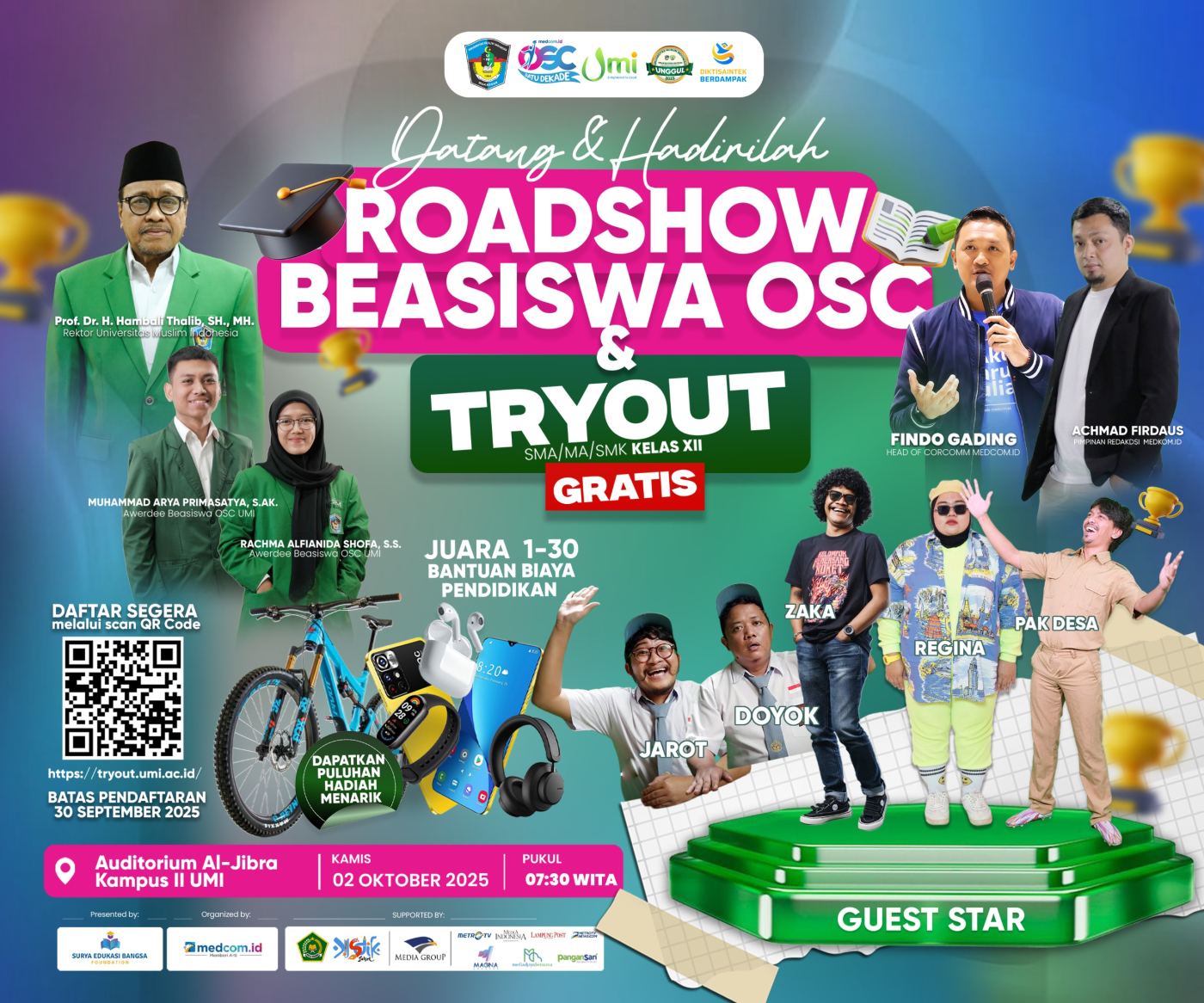 H-2 Roadshow Sosialisasi Beasiswa OSC Medcom-UMI, Pastikan Kamu Tak Ketinggalan!