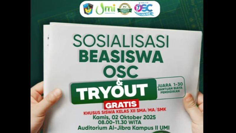 Ingin Kuliah Lewat Beasiswa Bergengsi? Ayo Ikuti Sosialisasi Beasiswa OSC Medcom.id – UMI