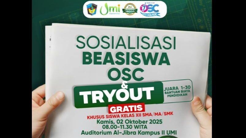 Ingin Kuliah Lewat Beasiswa Bergengsi? Ayo Ikuti Sosialisasi Beasiswa OSC Medcom.id – UMI