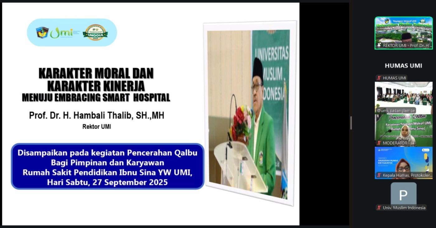 Paramedis RS Ibnu Sina Pendidikan YW-UMI Ikuti Pencerahan Qalbu, Rektor UMI: Wujudkan Integrasi Spiritualitas dan Smart Hospital