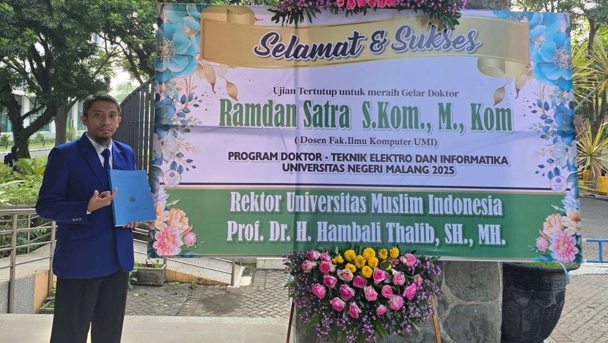 Teliti Optimasi Usia Jaringan WSN pada Tambak Udang, Dosen FIKOM UMI Resmi Raih Doktor