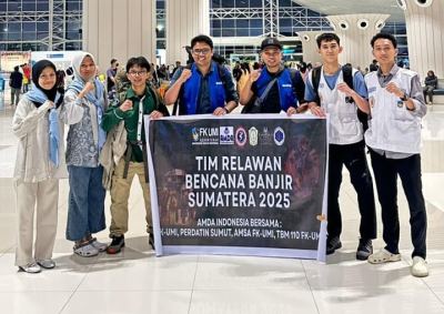 Tim Relawan FK UMI Bersama AMDA Indonesia Diterjunkan ke Lokasi Banjir Sumatera 2025