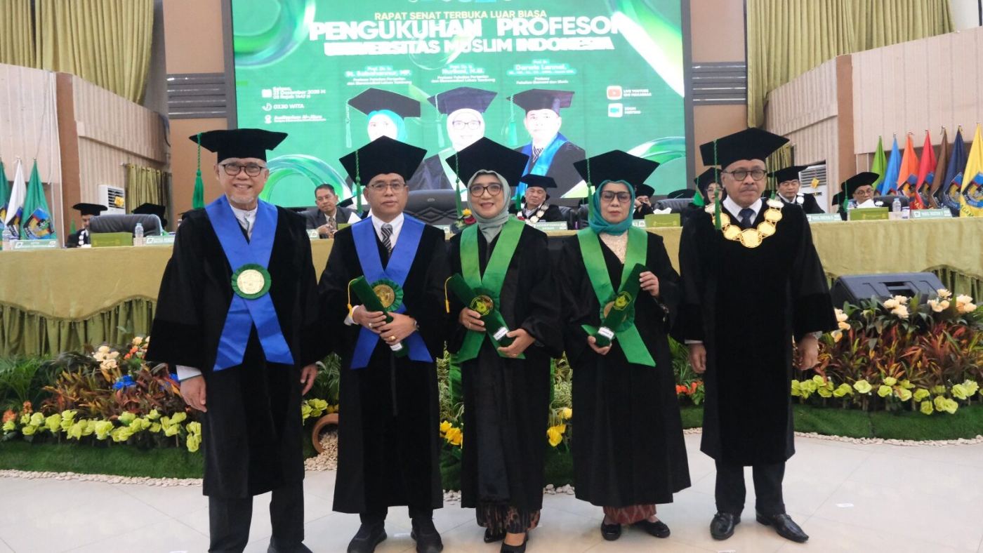 UMI Kukuhkan 3 Profesesor Baru, Kepala LLDikti IX: UMI PTS dengan Jumlah Profesor Terbanyak di Indonesia