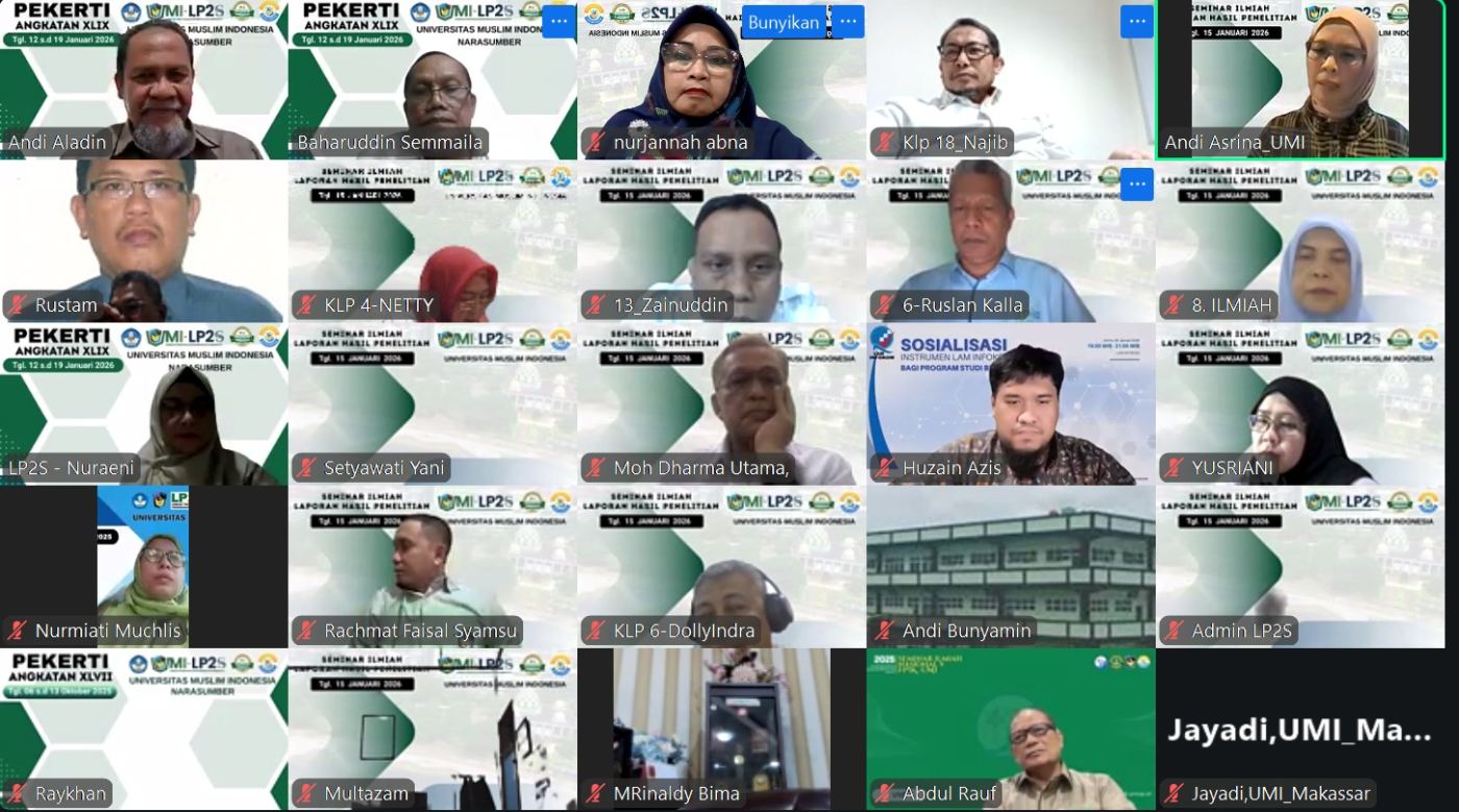 Jaga Mutu dan Akuntabilitas Riset, LP2S UMI Samakan Persepsi Reviewer Penelitian, Jelang Seminar Hasil Dosen Internal TA 2025