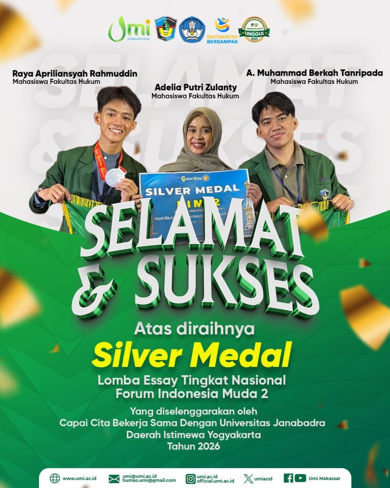 Rektor UMI Apresiasi Silver Medali pada Forum Indonesia Muda 2 di Yogyakarta
